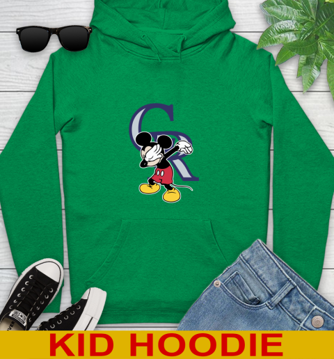 Colorado Rockies MLB Baseball Dabbing Mickey Disney Sports Youth Hoodie 8