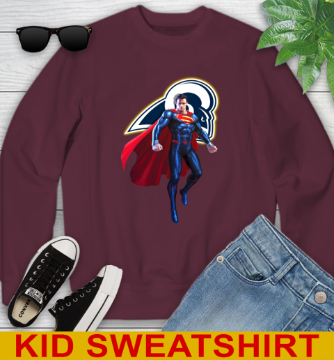 NFL Superman DC Sports Football Los Angeles Rams Youth Sweatshirt 5