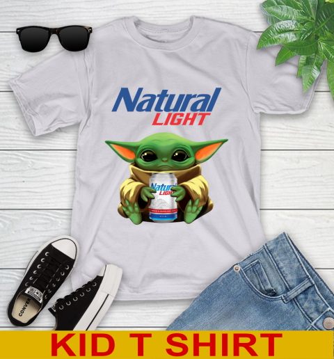 Star Wars Baby Yoda Hugs Natural Light Beer Shirt 105