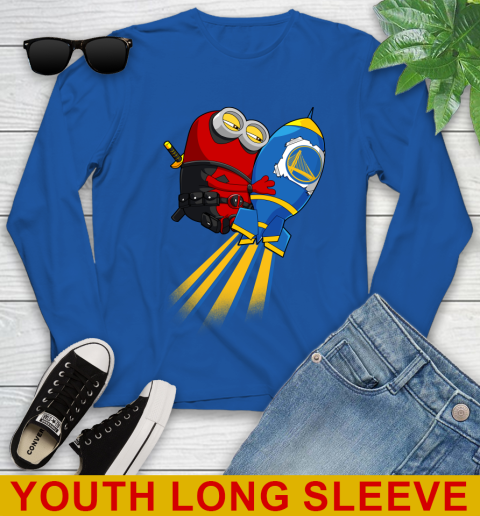 NBA Basketball Golden State Warriors Deadpool Minion Marvel Shirt Youth Long Sleeve 10