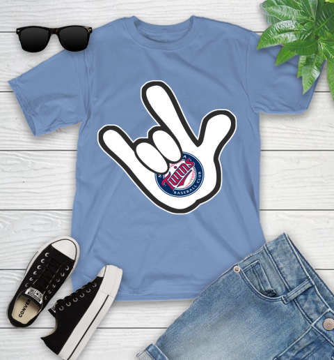 Minnesota Twins MLB Baseball Mickey Rock Hand Disney Youth T-Shirt 11