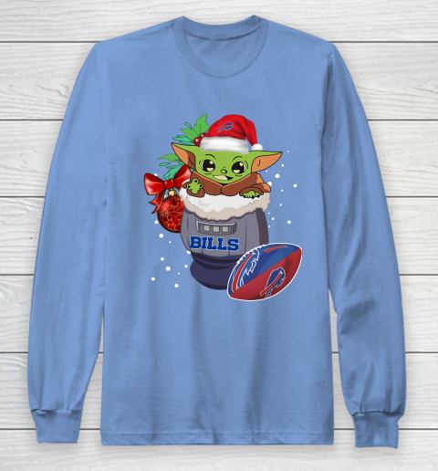 Buffalo Bills Christmas Baby Yoda Star Wars Funny Happy NFL Long Sleeve T-Shirt 11
