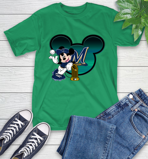 MLB Milwaukee Brewers The Commissioner's Trophy Mickey Mouse Disney T-Shirt 7