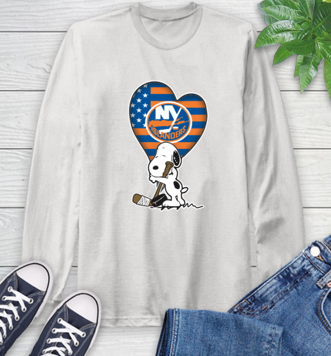 New York Islanders NHL Hockey The Peanuts Movie Adorable Snoopy Long Sleeve T-Shirt