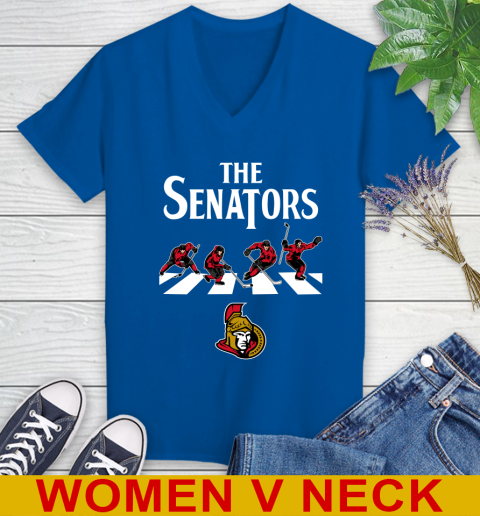 NHL Hockey Ottawa Senators The Beatles Rock Band Shirt Women's V-Neck T-Shirt 9