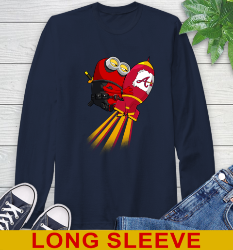 MLB Baseball Atlanta Braves Deadpool Minion Marvel Shirt Long Sleeve T-Shirt 3