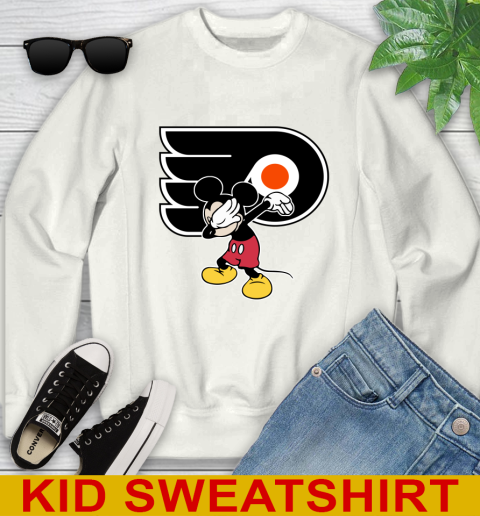 Philadelphia Flyers NHL Hockey Dabbing Mickey Disney Sports Youth Sweatshirt