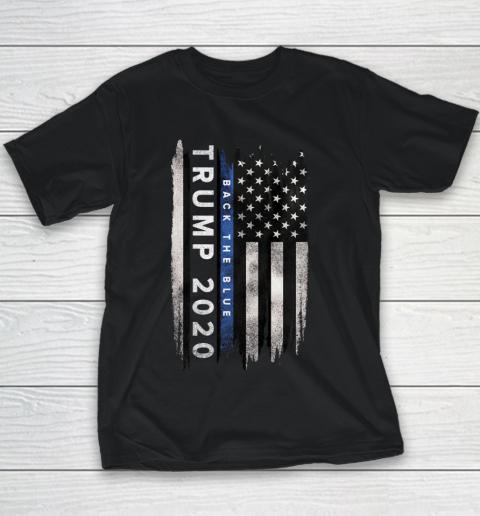 Trump back the blue shirt. Pro Trump Thin Blue Line US Flag Youth T-Shirt