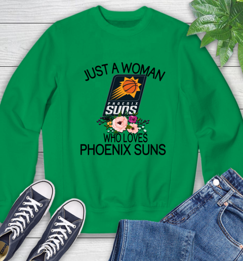 NBA Just A Woman Who Loves Phoenix Suns Basketball Sports Sweatshirt 4
