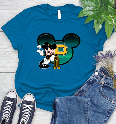 MLB Pittsburgh Pirates The Commissioner's Trophy Mickey Mouse Disney Women's T-Shirt 7