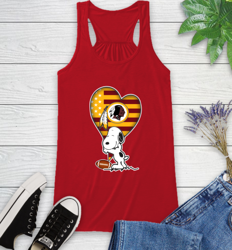 Washington Redskins NFL Football The Peanuts Movie Adorable Snoopy Racerback Tank 6