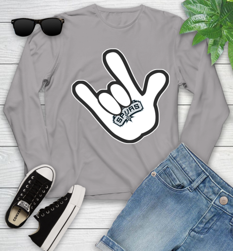 San Antonio Spurs NBA Basketball Mickey Rock Hand Disney Youth Long Sleeve 5