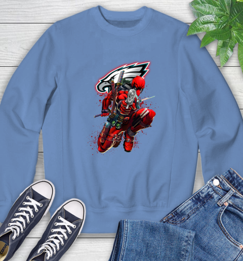 NFL Deadpool Marvel Comics Sports Football Philadelphia Eagles Sweatshirt 11