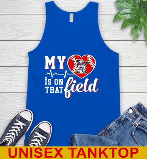 MLB My Heart Is On That Field Baseball Sports Minnesota Twins Tank Top 4