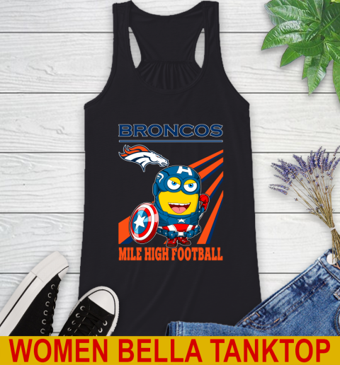 NFL Football Denver Broncos Captain America Marvel Avengers Minion Shirt Racerback Tank