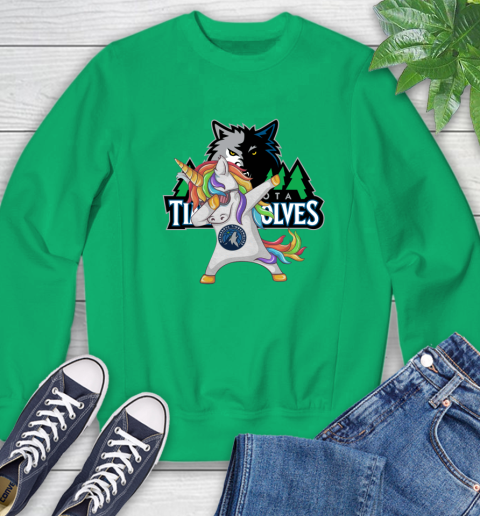 Minnesota Timberwolves NBA Basketball Funny Unicorn Dabbing Sports Sweatshirt 6