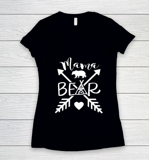 Mama Bear Arrow Heart Women's V-Neck T-Shirt