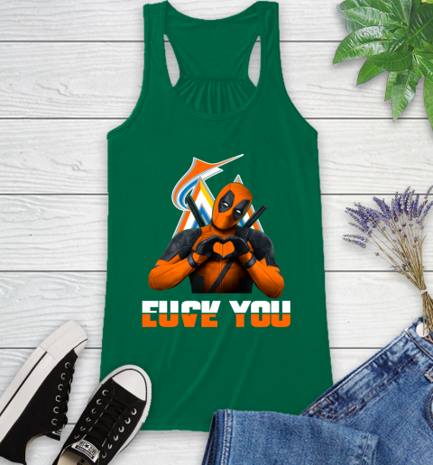 MLB Miami Marlins Deadpool Love You Fuck You Baseball Sports Racerback Tank 6