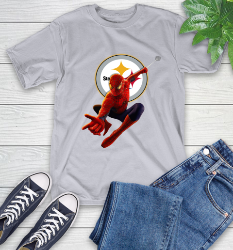 NFL Spider Man Avengers Endgame Football Pittsburgh Steelers T-Shirt 6