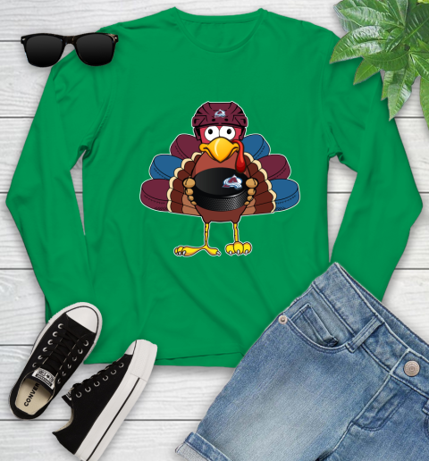 Colorado Avalanche Turkey Thanksgiving Day Youth Long Sleeve 6