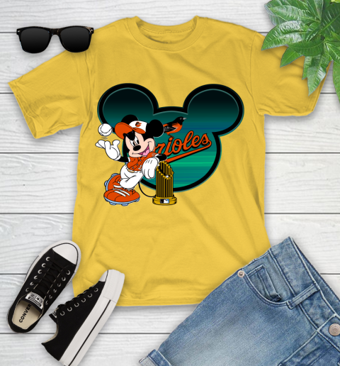 MLB Baltimore Orioles The Commissioner's Trophy Mickey Mouse Disney Youth T-Shirt 8