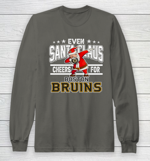 Boston Bruins Even Santa Claus Cheers For Christmas NHL Long Sleeve T-Shirt 5