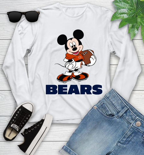 NFL Football Chicago Bears Cheerful Mickey Mouse Shirt Youth Long Sleeve 2