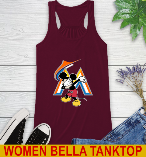 Miami Marlins MLB Baseball Dabbing Mickey Disney Sports Racerback Tank 3