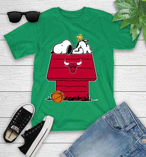 Chicago Bulls NBA Basketball Snoopy Woodstock The Peanuts Movie Youth T-Shirt 6