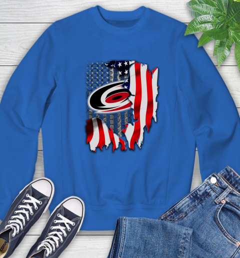 Carolina Hurricanes NHL Hockey American Flag Sweatshirt 9