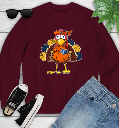 Memphis Grizzlies Turkey thanksgiving day Youth Sweatshirt 5