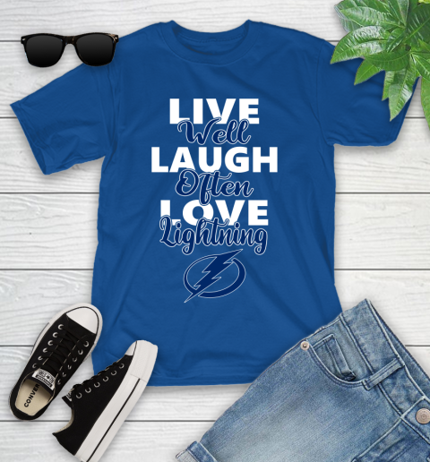 NHL Hockey Tampa Bay Lightning Live Well Laugh Often Love Shirt Youth T-Shirt 10