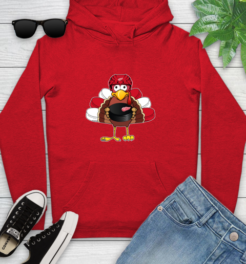 Detroit Red Wings Turkey Thanksgiving Day Youth Hoodie 11