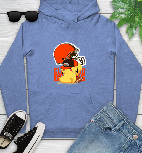 NFL Pikachu Football Sports Cleveland Browns Youth Hoodie 12