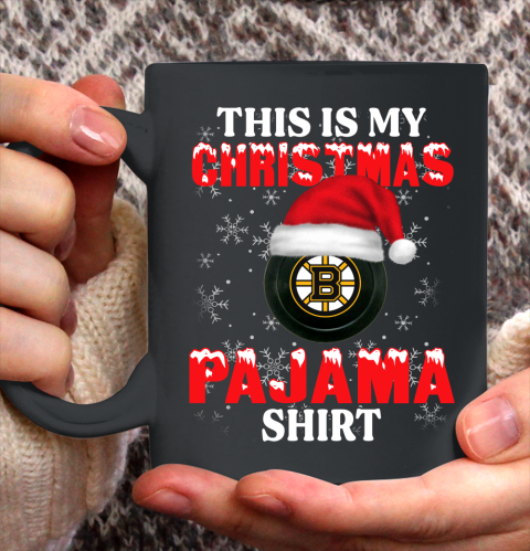 Boston Bruins This Is My Christmas Pajama Shirt NHL Ceramic Mug 11oz