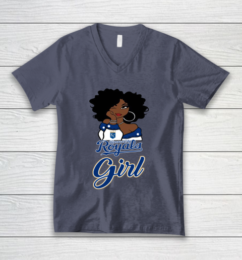 Kansas City Royalss Girl MLB V-Neck T-Shirt 8