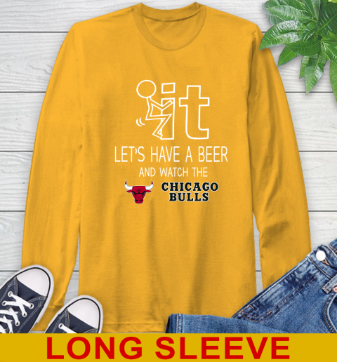 Chicago Bulls Basketball NBA Let's Have A Beer And Watch Your Team Sports Long Sleeve T-Shirt 2