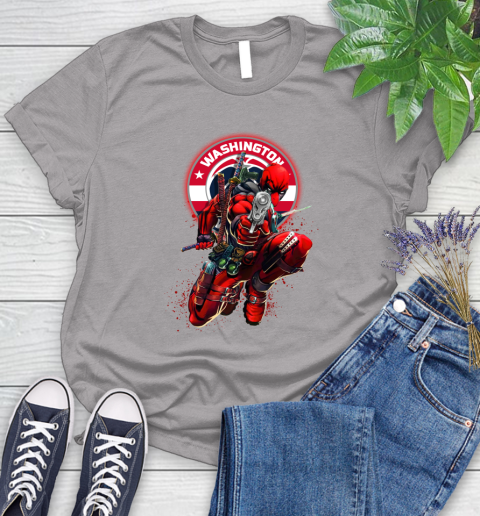 NBA Deadpool Marvel Comics Sports Basketball Washington Wizards Women's T-Shirt 5