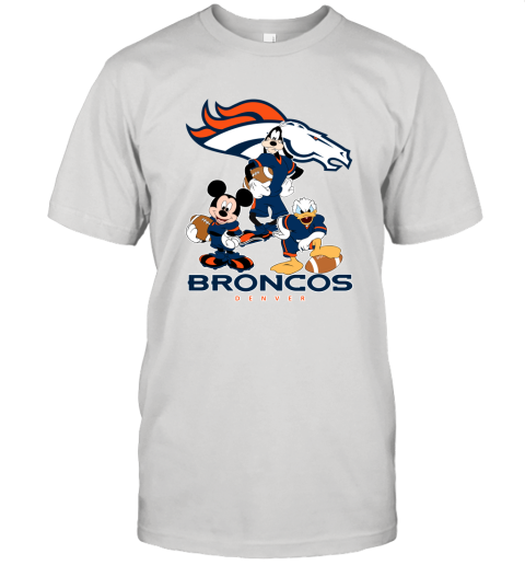 Mickey Donald Goofy The Three Denver Broncos Football Unisex Jersey Tee