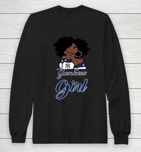 New York Yankeess Girl MLB Long Sleeve T-Shirt