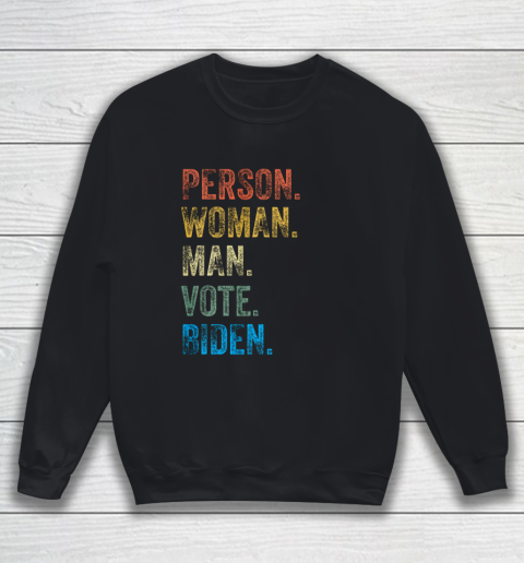 Person Woman Man Vote Biden Distressed Vintage Voting Sweatshirt