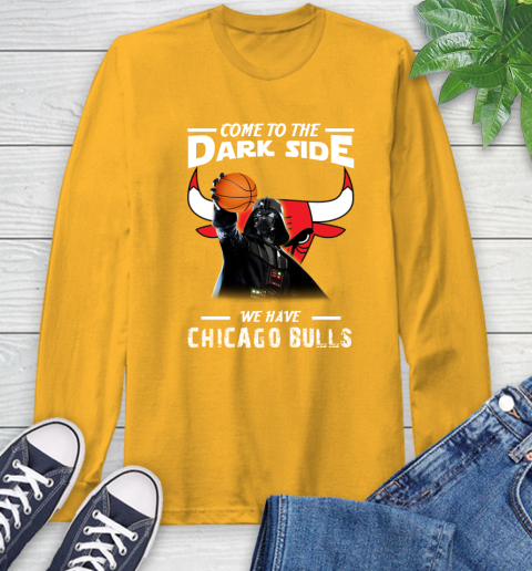 NBA Come To The Dark Side We Have Chicago Bulls Star Wars Darth Vader Basketball Long Sleeve T-Shirt 2