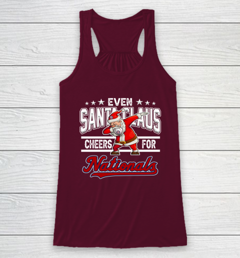 Washington Nationals Even Santa Claus Cheers For Christmas MLB Racerback Tank 2