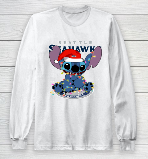 Seattle Seahawks NFL Football noel stitch Christmas Long Sleeve T-Shirt