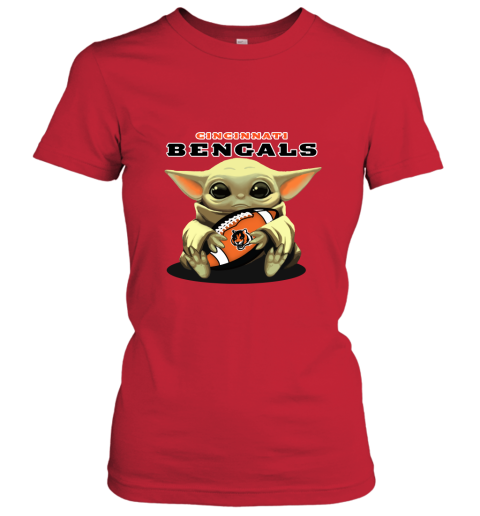 NFL Football Cincinnati Bengals Baby Yoda Star Wars Shirt Women's V-Neck T- Shirt