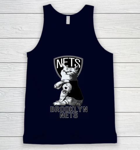 NBA Basketball My Cat Loves Brooklyn Nets Tank Top 2