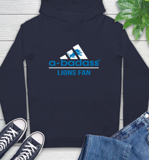 NFL A Badass Detroit Lions Fan Adidas Football Sports Hoodie 3