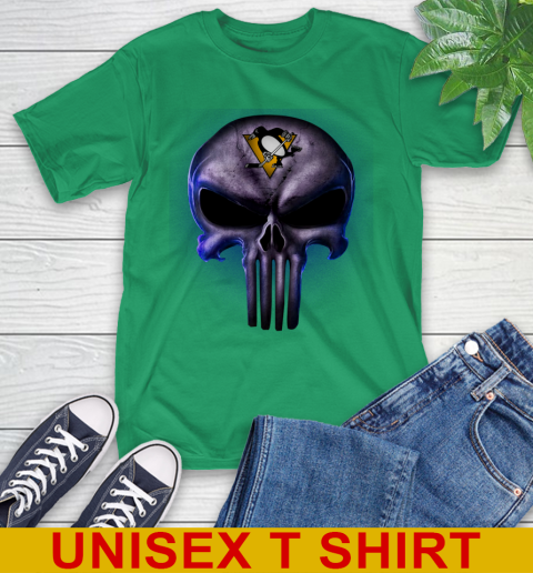 Pittsburgh Penguins NHL Hockey Punisher Skull Sports T-Shirt 7