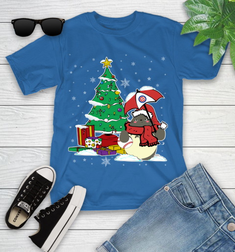Chicago Cubs MLB Baseball Cute Tonari No Totoro Christmas Sports Youth T-Shirt 12