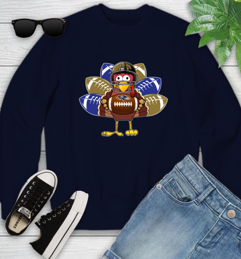 Baltimore Ravens Turkey Thanksgiving Day Youth Sweatshirt 3
